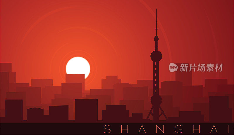 上海低太阳天际线场景