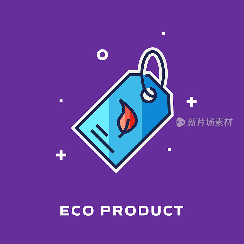 生态产品平面线图标，轮廓矢量符号插图。