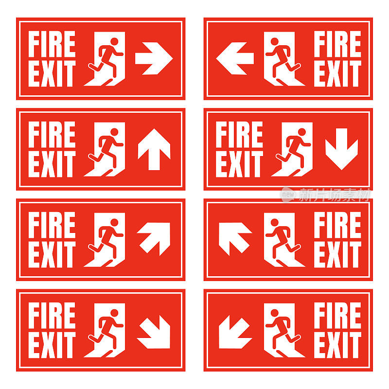 紧急消防出口标志设置，出口门标签