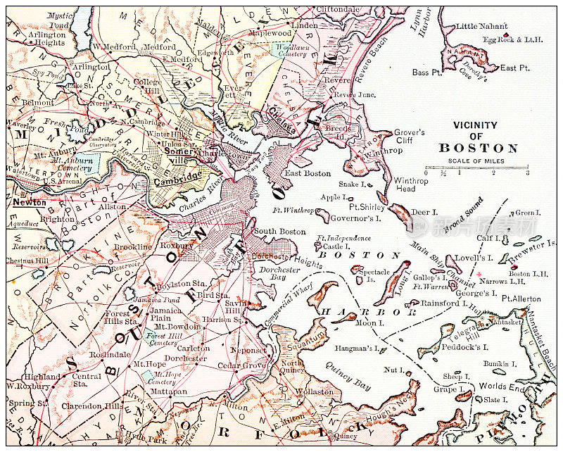 古董地图:波士顿