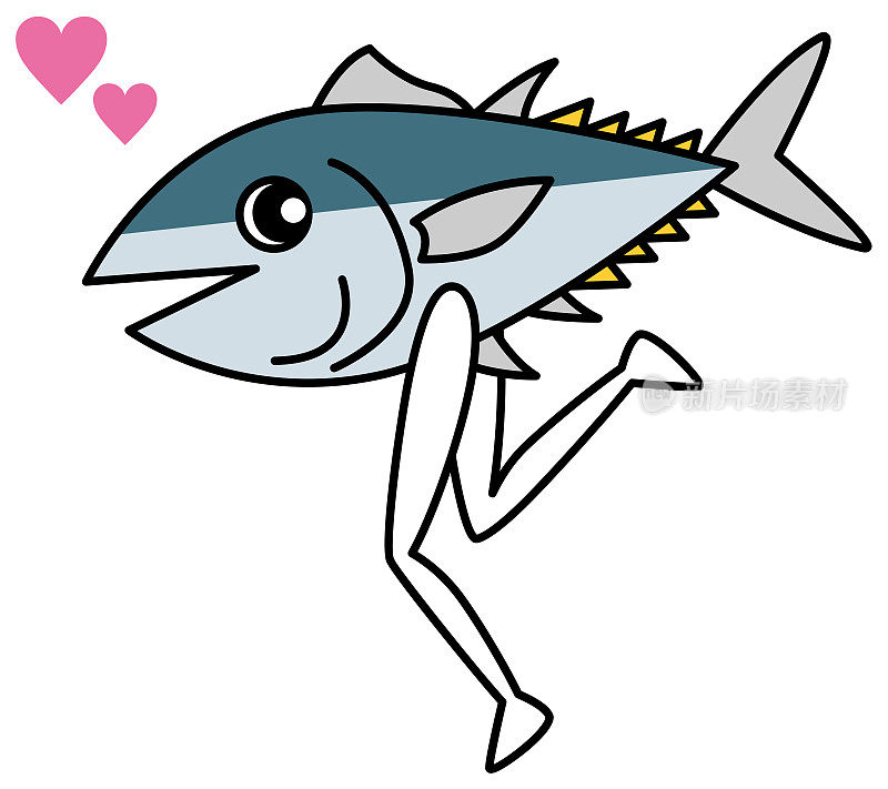 鱼的特征(金枪鱼，第一，鱼，鲣)插图向量
特征的鱼(太平洋蓝鳍金枪鱼，黄尾鱼，黄尾鱼，鲣鱼)插图向量