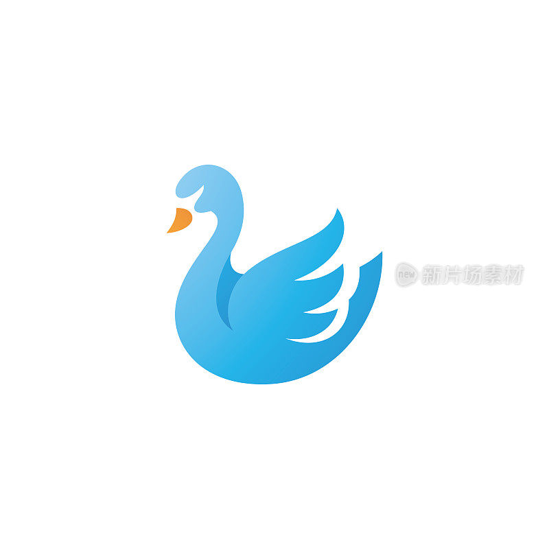 现代多彩鸿雁鸟图标Logo设计