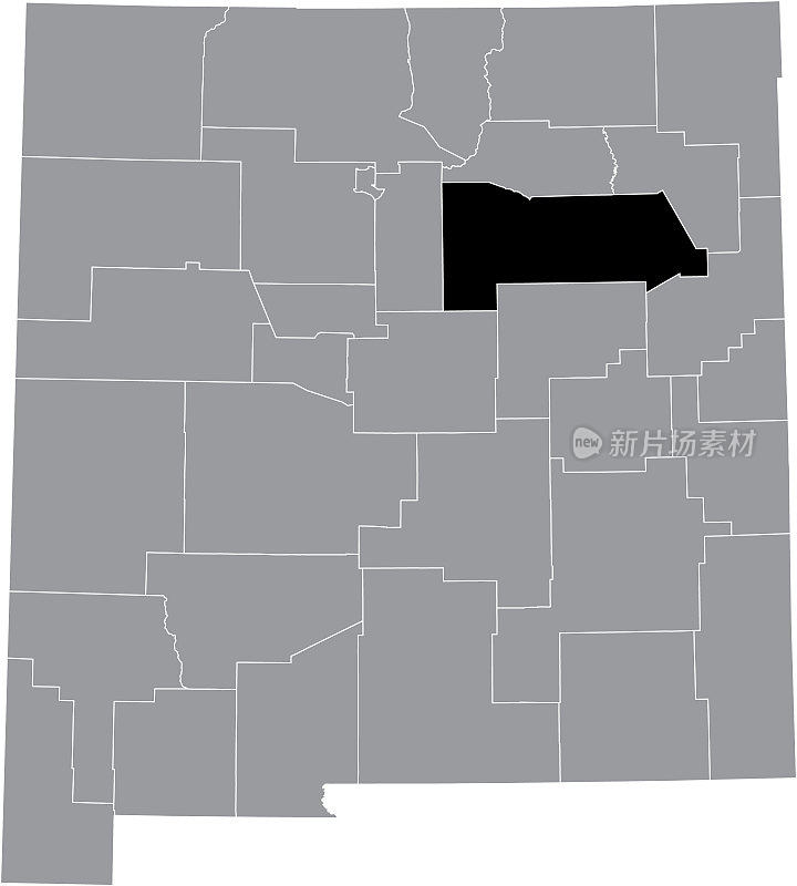 美国新墨西哥州圣米格尔县的位置地图