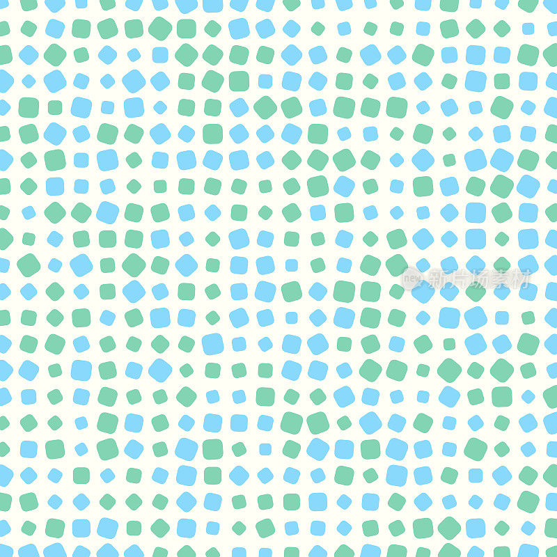 蓝色和绿色图案旋转圆角正方形圆点。