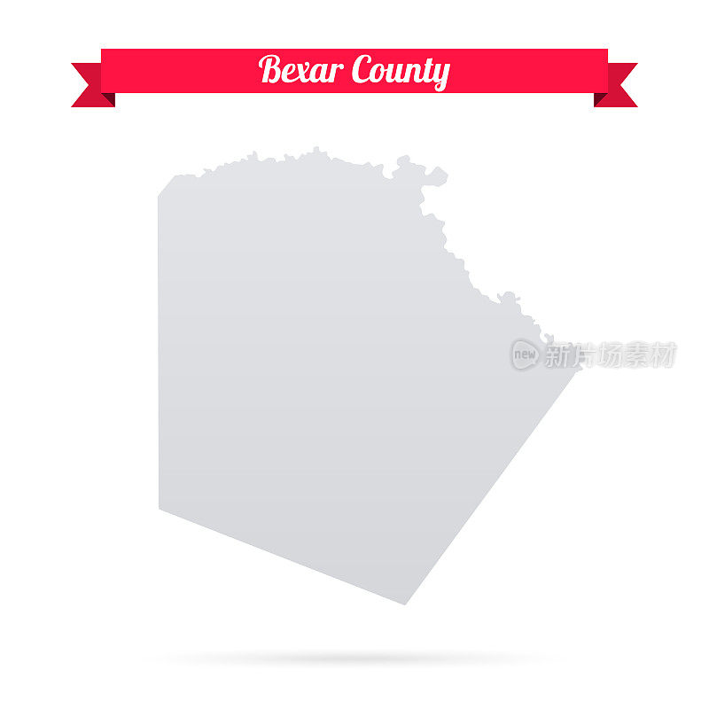 德克萨斯州的贝尔县。白底红旗地图