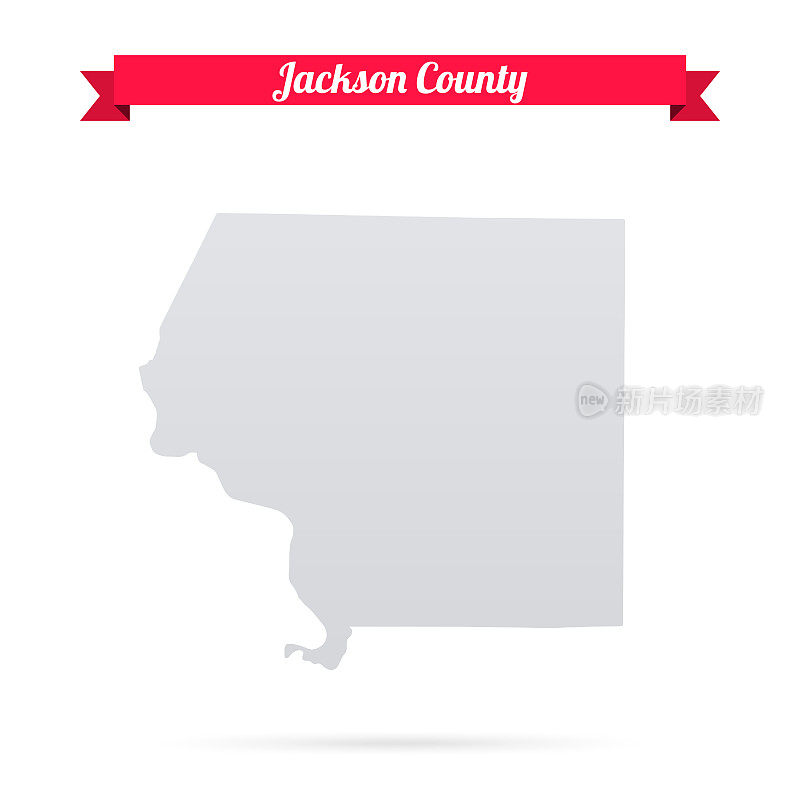 杰克逊县，伊利诺伊州。白底红旗地图