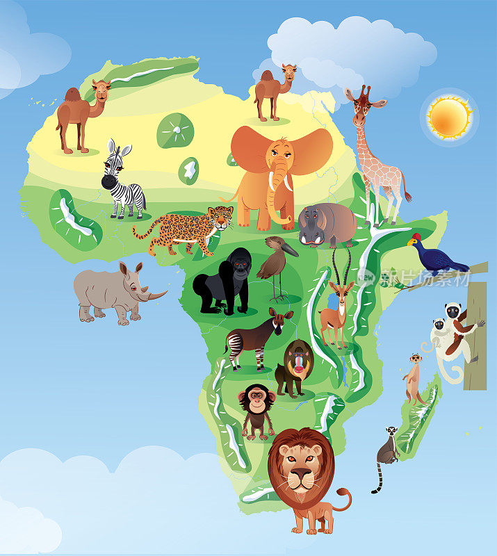 非洲动物地图