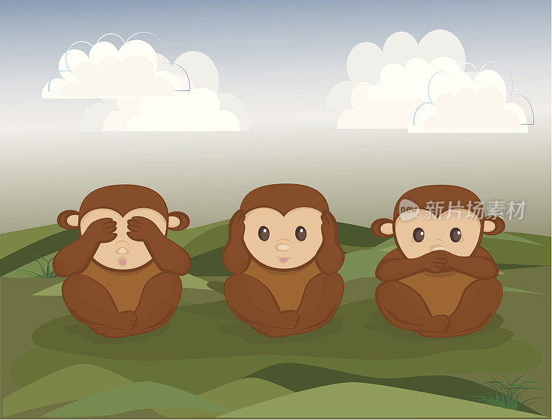 三只小猴子