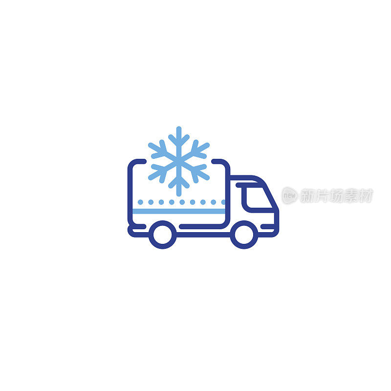 冷冻车线路图标，冷产品配送运输