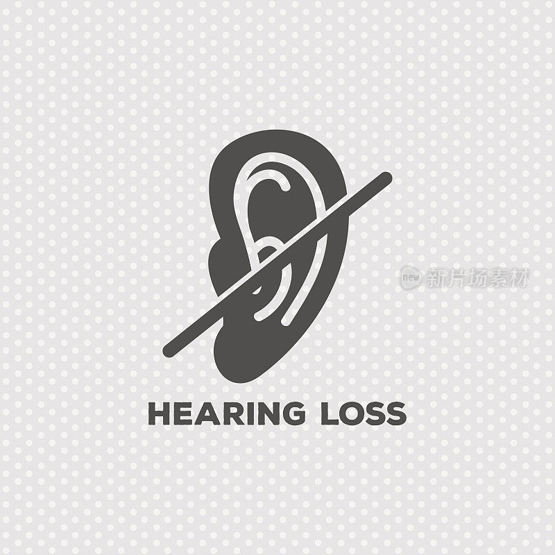 听力损失插图图标矢量图标设计