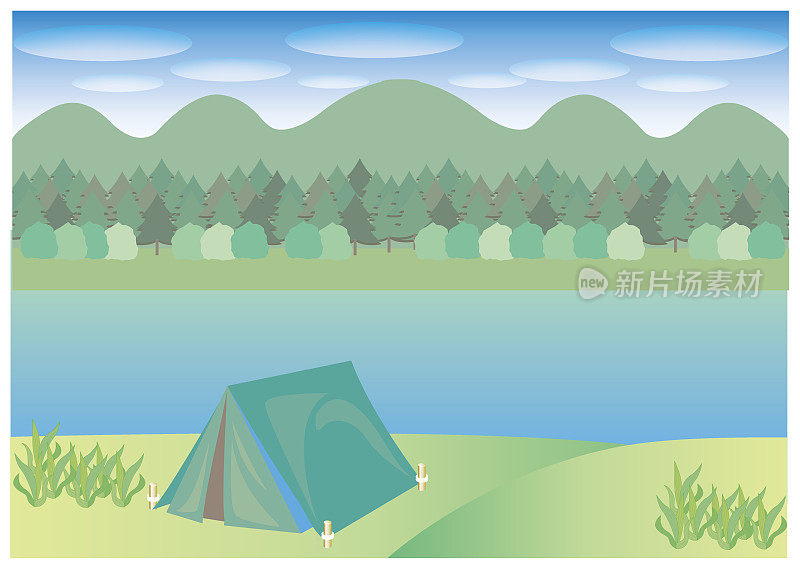 湖和帐篷