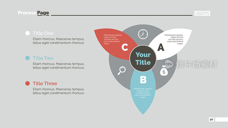 三瓣图幻灯片模板
