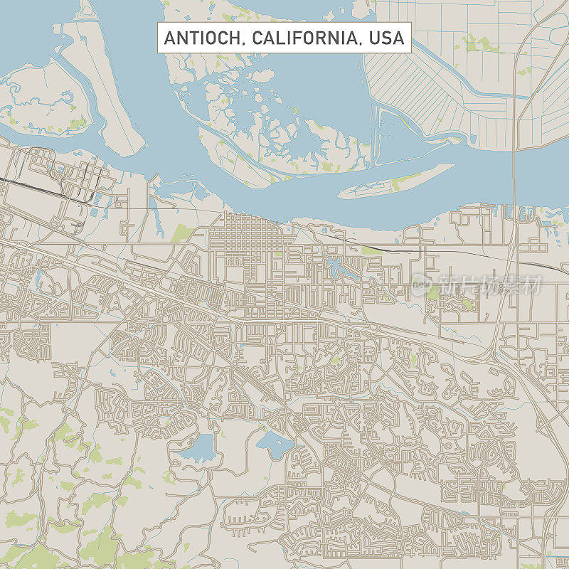 美国加州安提阿市街道地图
