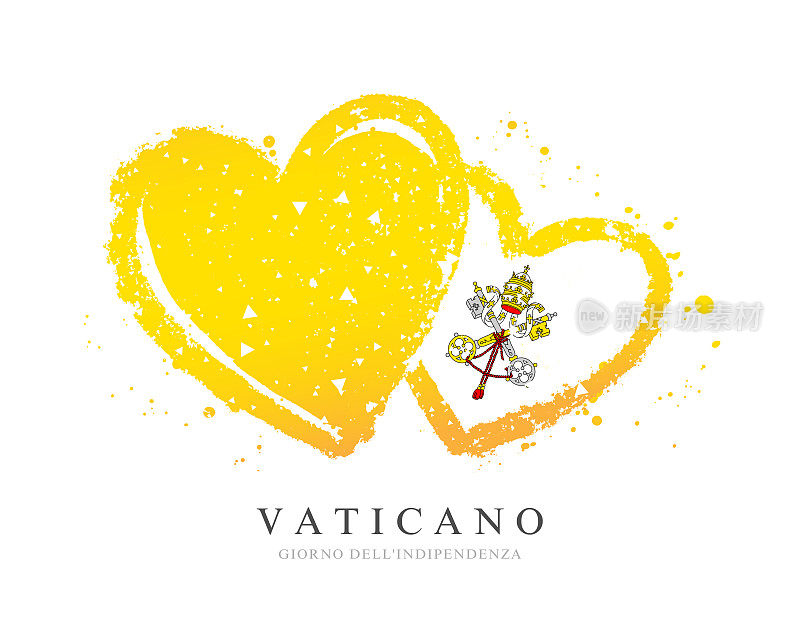 梵蒂冈国旗的两颗心的形式。