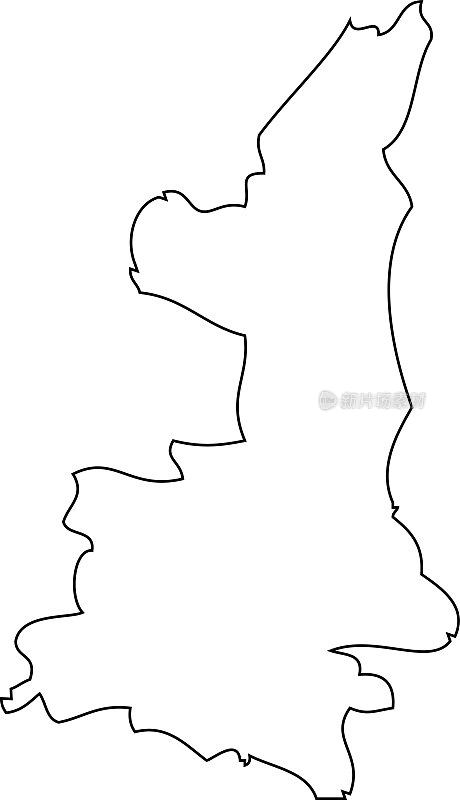 地图中国地区-陕西