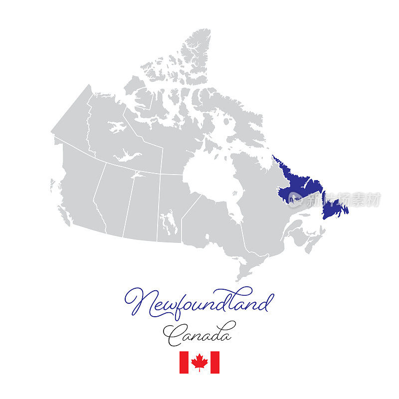 加拿大纽芬兰矢量地图插图
