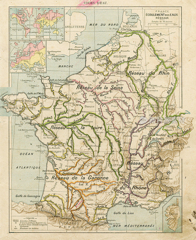 法国水系网水系图1887年