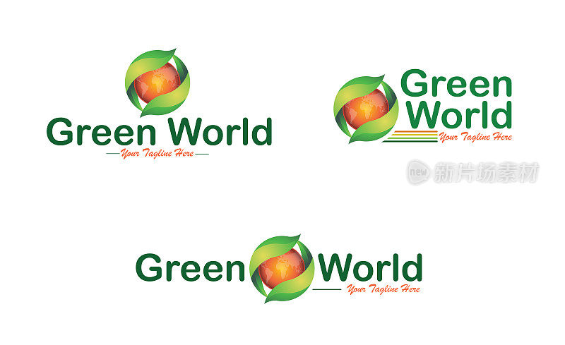 生态图标。生态世界的象征。环保理念的公司图标