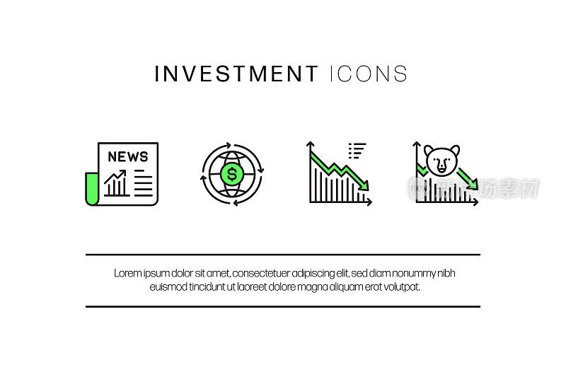 投资相关的现代矢量图标