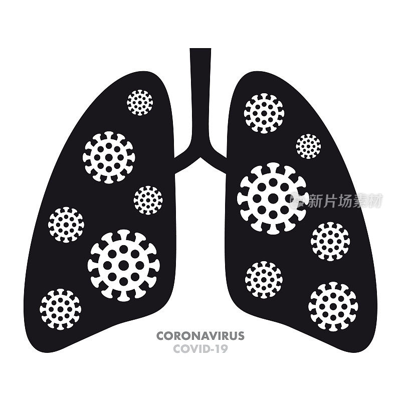 感染冠状病毒的人肺部