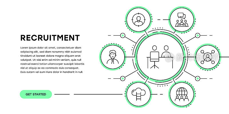 招聘网页横幅与信息图表
