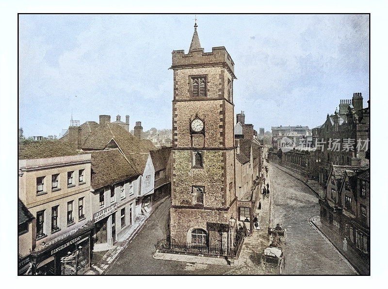 古董伦敦的照片:钟楼，圣奥尔本斯