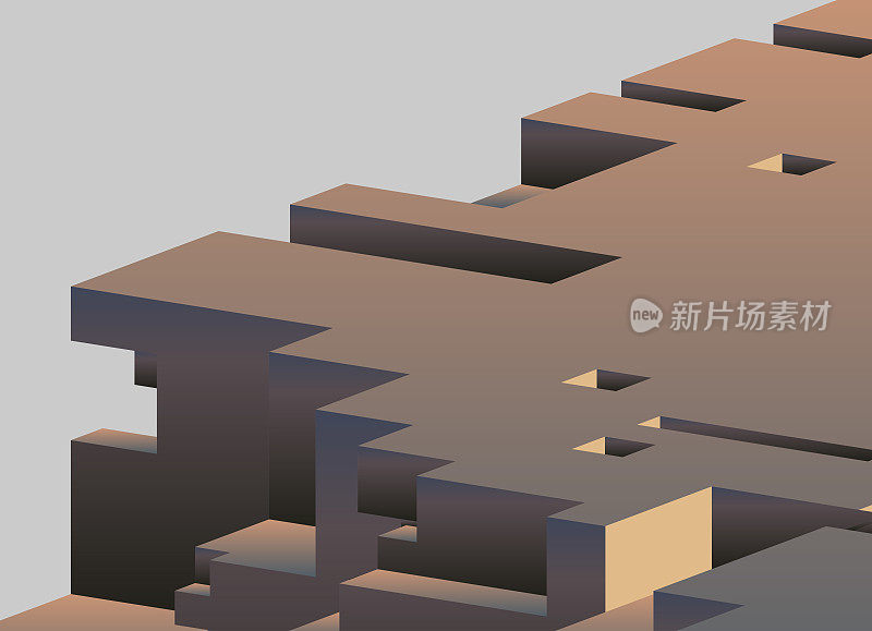 金属光泽3D立方体结构背景