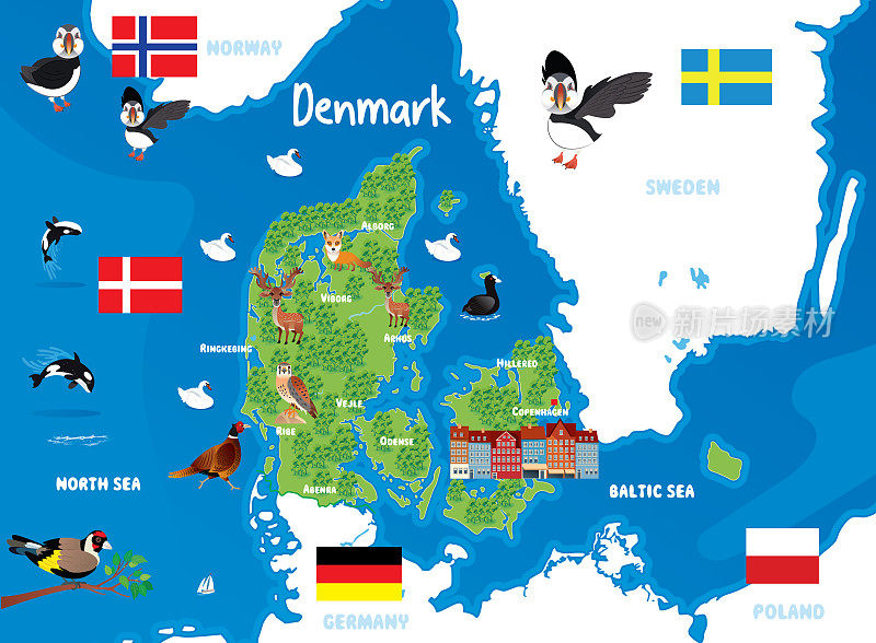丹麦旅游地图