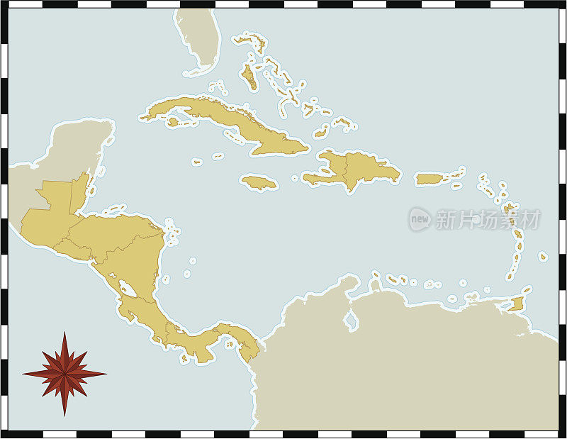 中美洲和加勒比地图