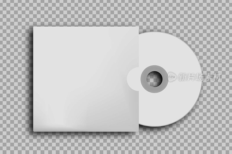 矢量现实隔离磁盘装饰和覆盖在透明的背景。白色空白模板设计。