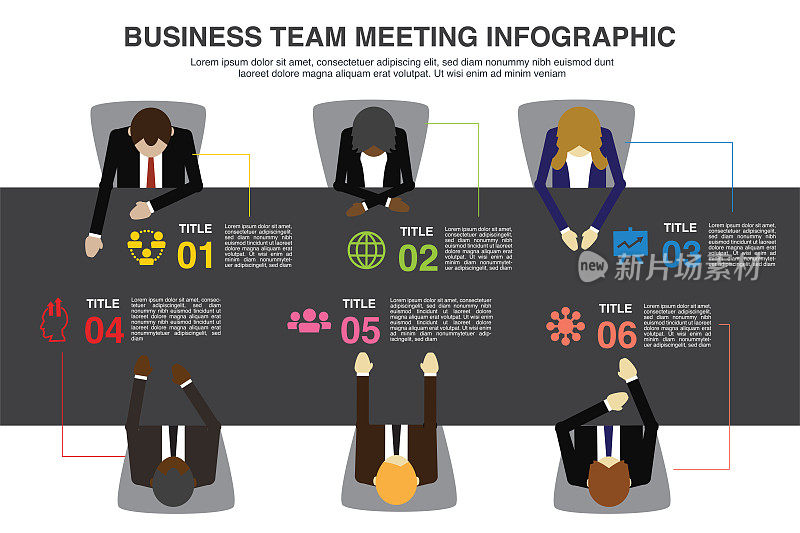 业务团队会议信息图表