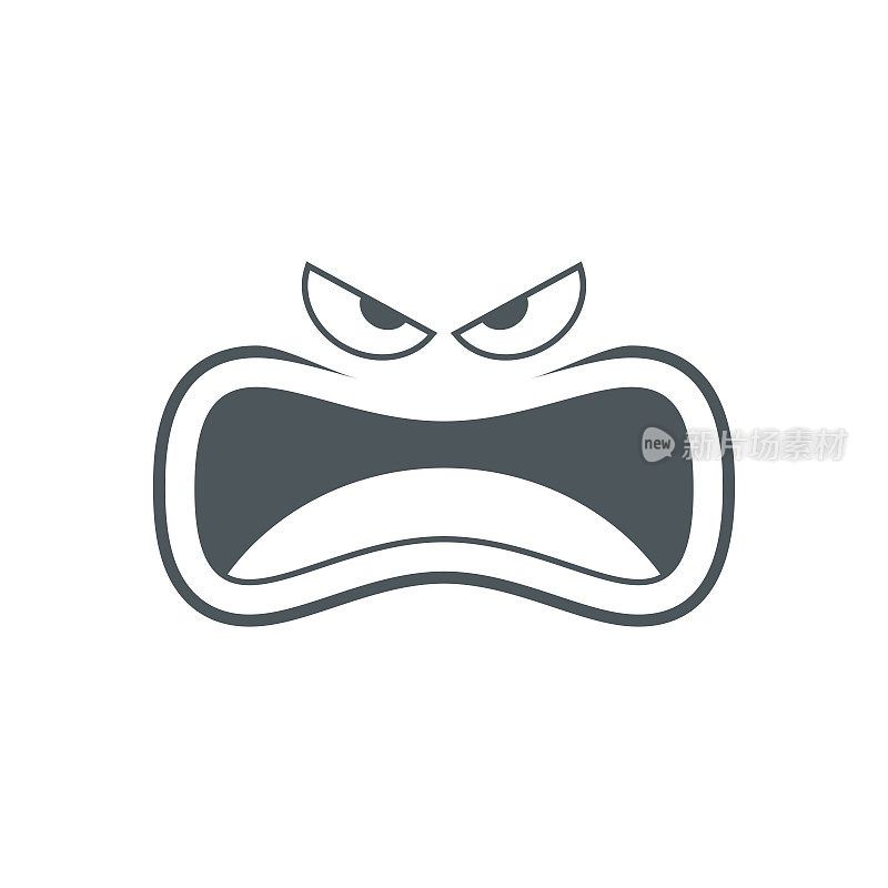 可爱的表情，愤怒的脸图标