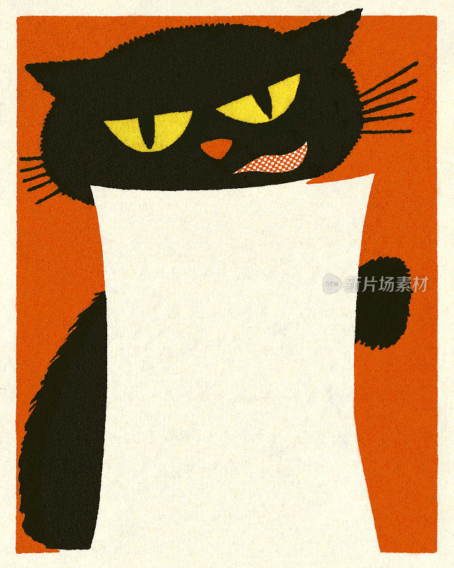 黑猫拿着一张纸
