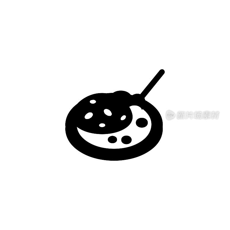 咖喱饭矢量图标。孤立的自制咖喱鸡菜平面表情符号，表情符号-矢量