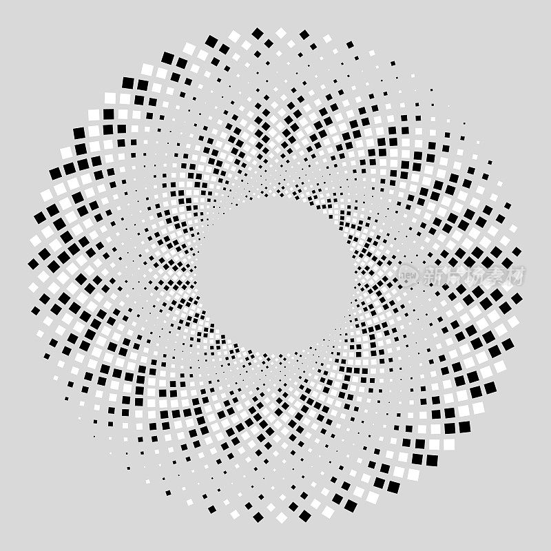黑白菱形方形双螺旋图案
