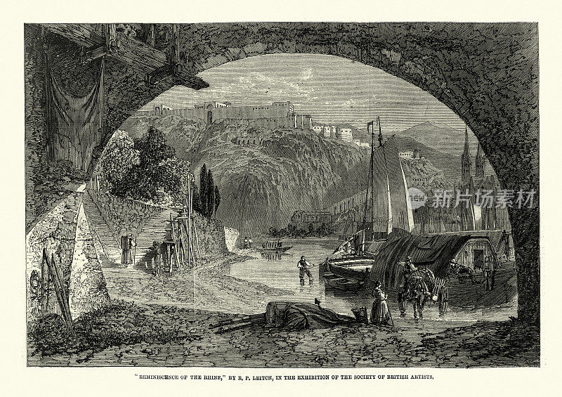 莱茵河的景色，莱茵河的回忆，1861年，19世纪。