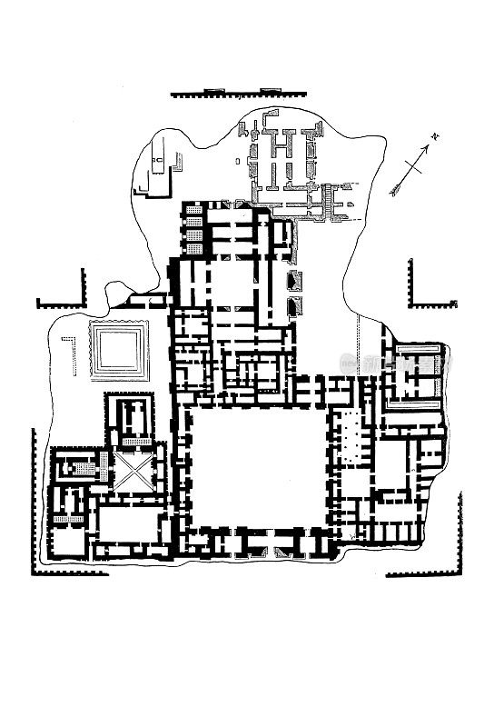 在霍萨巴德的萨尔贡宫殿平面图模型