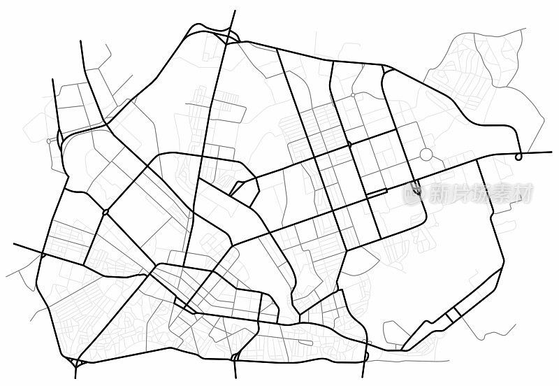 沃罗涅日城市地图-城镇街道上的计划。道路平面图。城市环境，建筑背景。向量