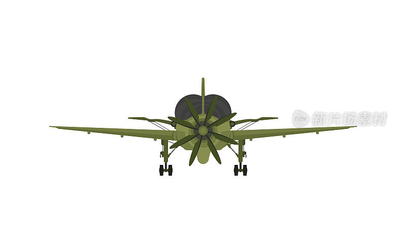 飞行中的战斗机，军用飞机，军用飞机孤立在白色背景上，前视图