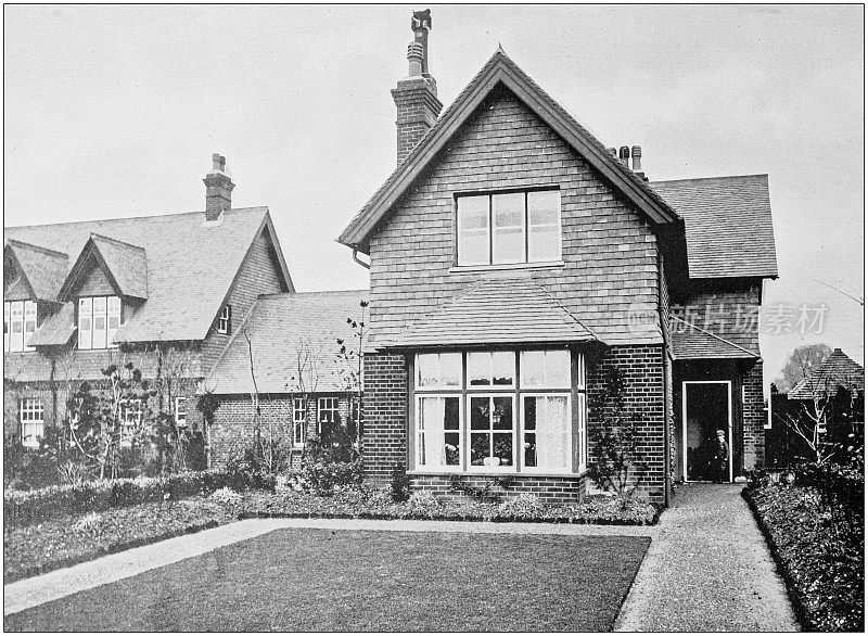 古色古香的黑白照片:英国乡间别墅