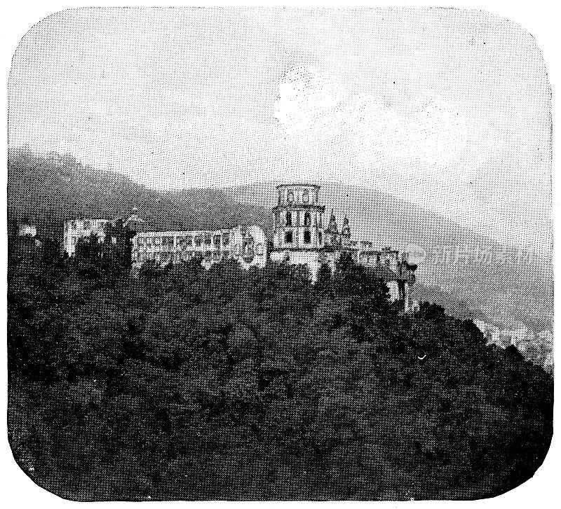 海德堡城堡遗址，德国海德堡，19世纪