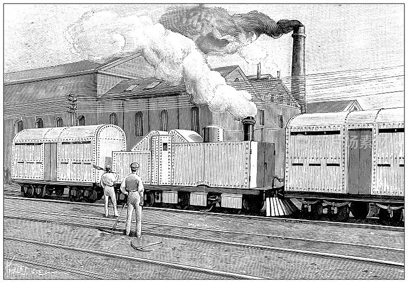 古董插图:装甲火车，南非