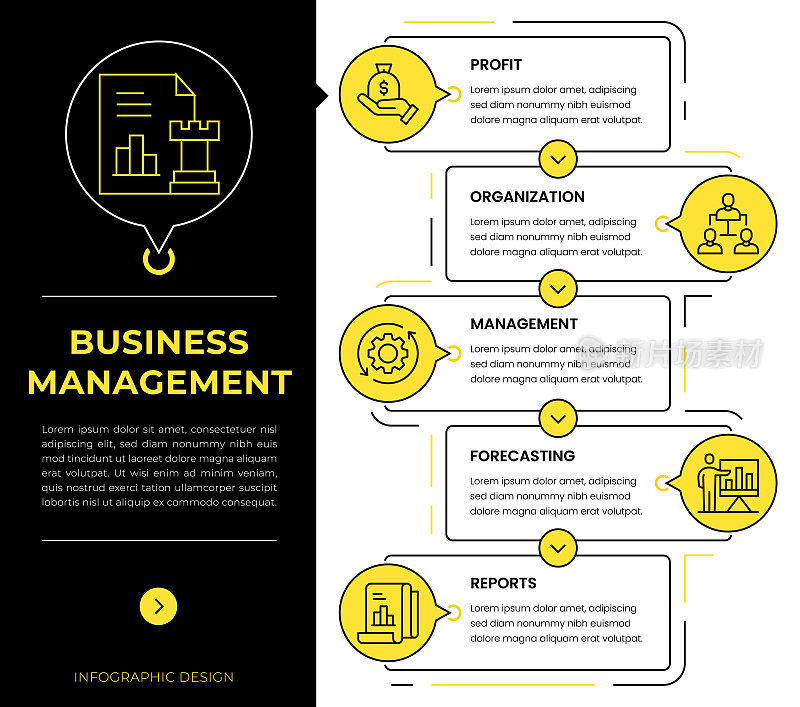 企业管理信息图概念向量