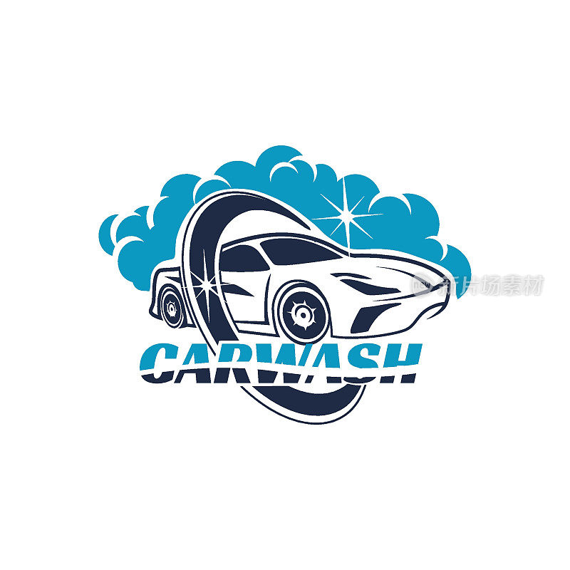 蓝色洗车汽车Logo