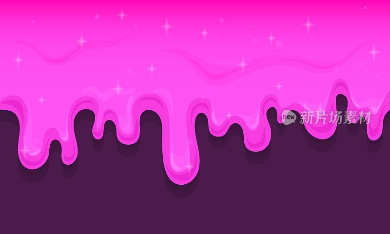粉红色的黏液。闪光滴泡泡糖或草莓果冻，质地甜莓釉为甜甜圈饼甜甜圈，流动滴溅紫色融化糖果