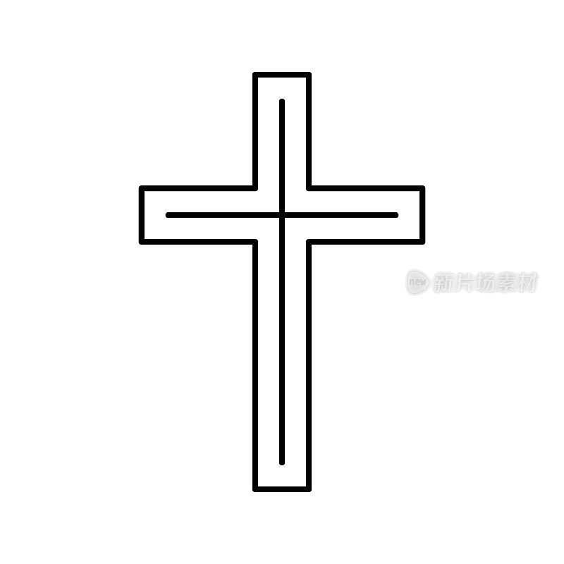 基督教宗教直线图标矢量插图