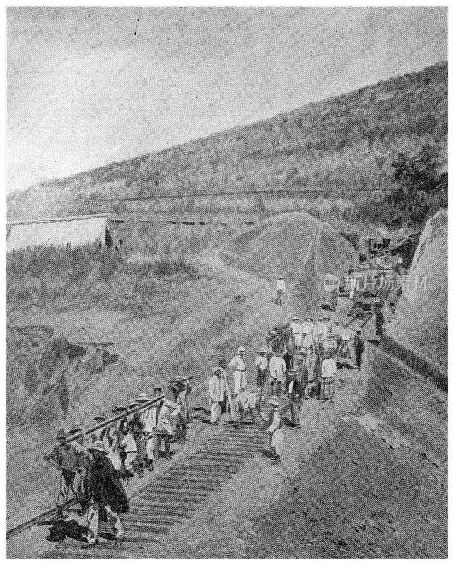 仿古图片:刚果的铁路建筑