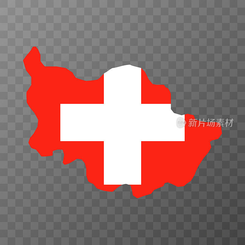 楚格地图，瑞士州。矢量插图。