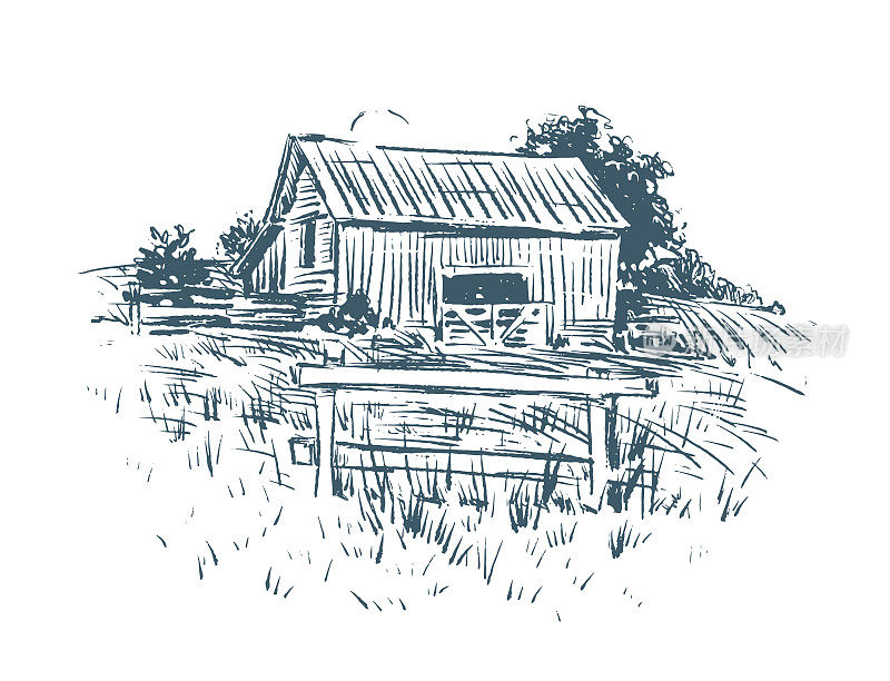 农场及景观插图