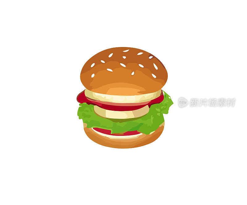 汉堡包快餐插图矢量图像